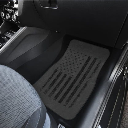 American Flag Patriotic on Black Design Car Floor Mats 212304 - YourCarButBetter