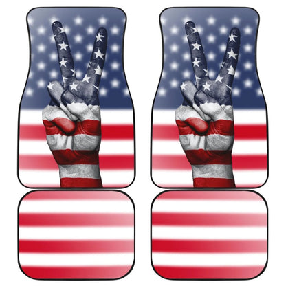 American Flag Peace Car Floor Mats 211802