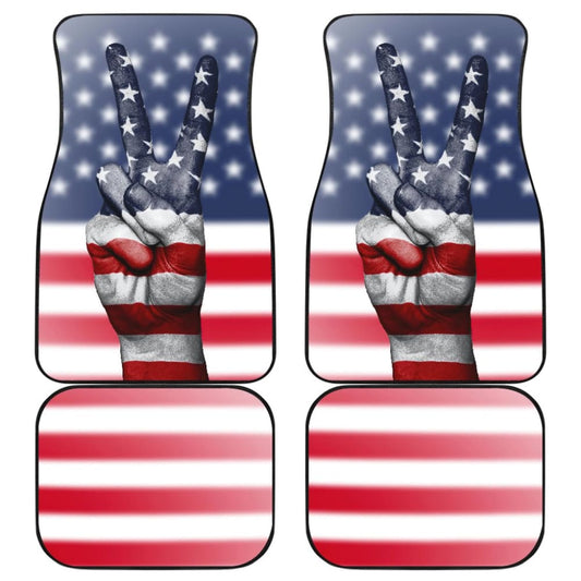 American Flag Peace Car Floor Mats 211802