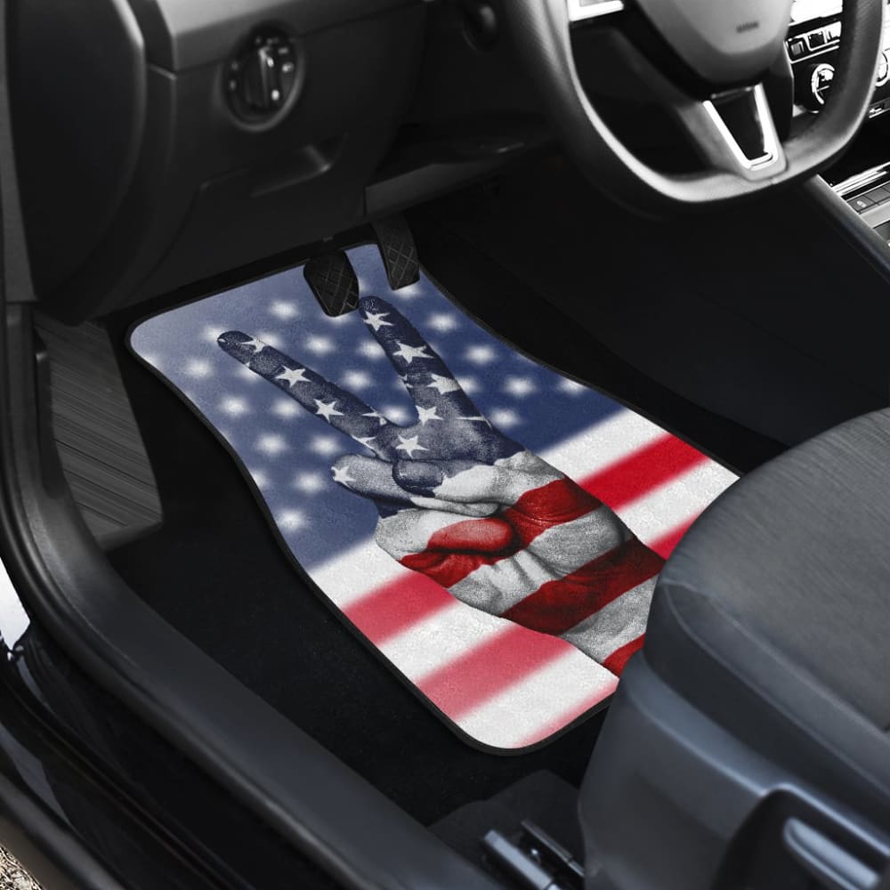 American Flag Peace Car Floor Mats 211802