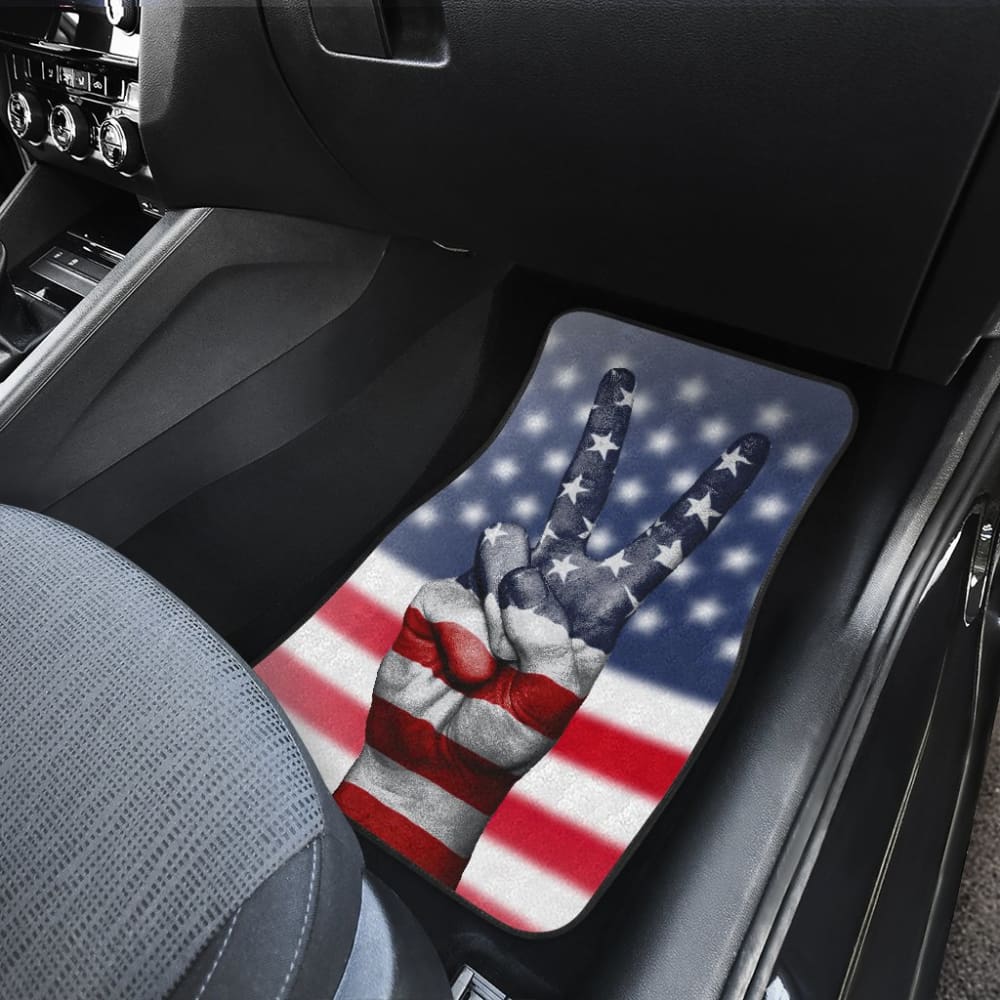 American Flag Peace Car Floor Mats 211802