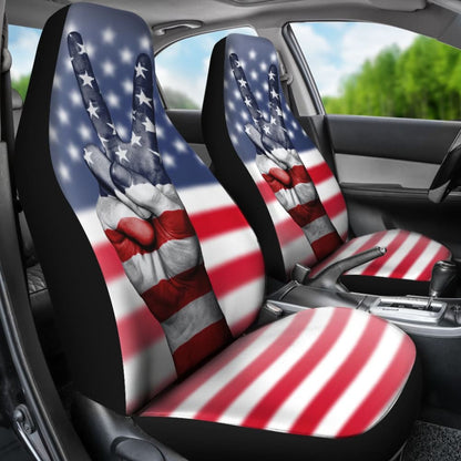 American Flag Peace Car Seat Covers 211802