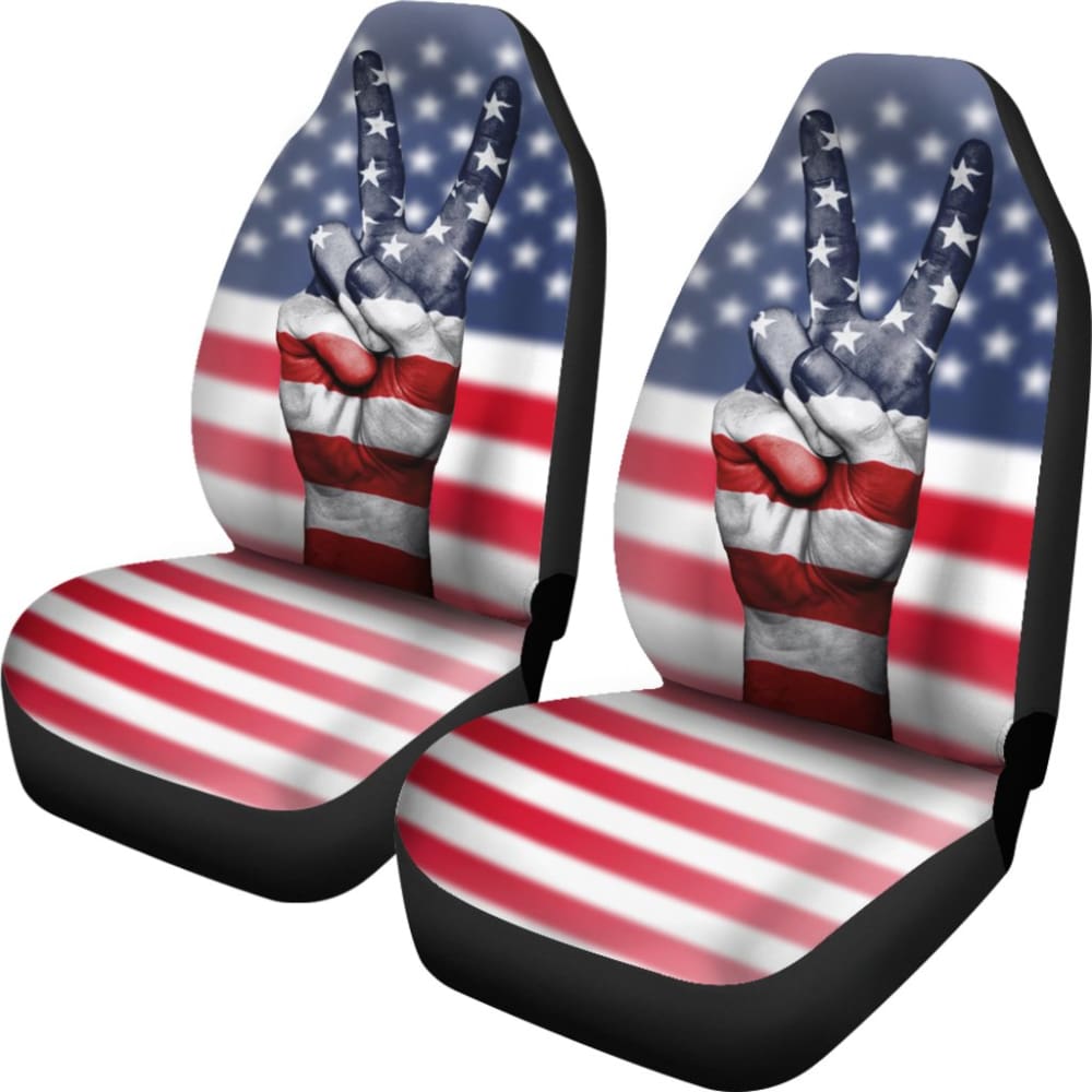 American Flag Peace Car Seat Covers 211802