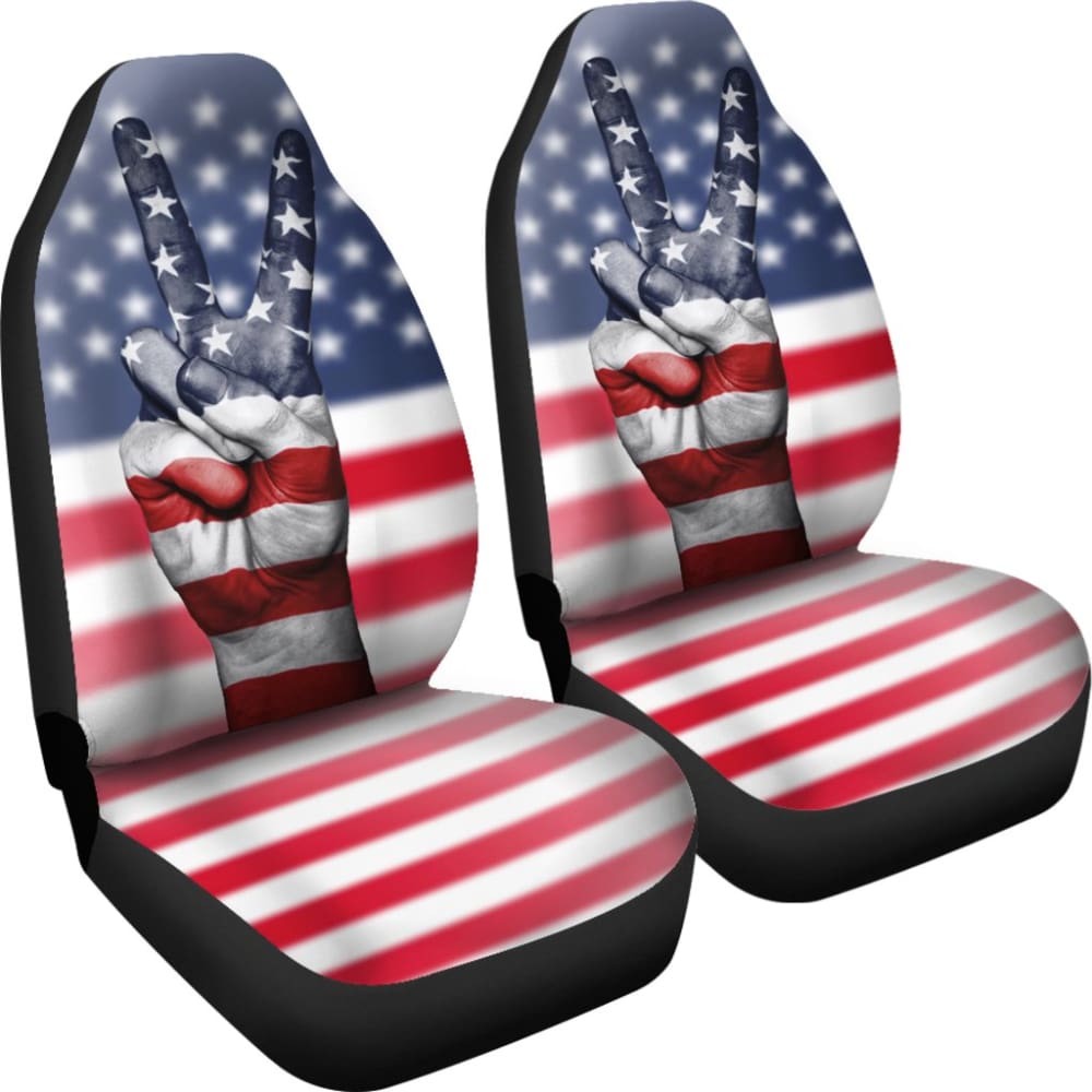 American Flag Peace Car Seat Covers 211802