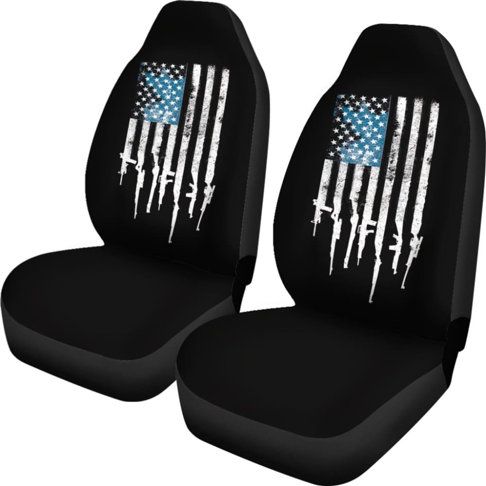 American Flag Rifles Car Seat Covers 211005 - YourCarButBetter