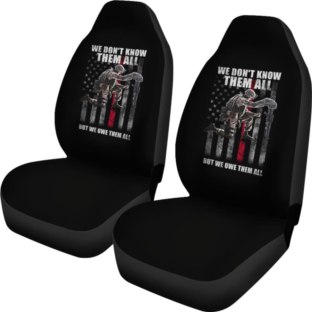 American Flag Soldier We Don’t Know Them All But We Owe Them All Patriotic Car Seat Covers 210206 - YourCarButBetter