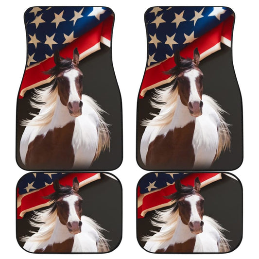 American Flag Wild Amazing Horse All Protective Car Floor Mats 210102 - YourCarButBetter