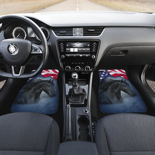 American Flag Wild Horse Car Floor Mats 211103
