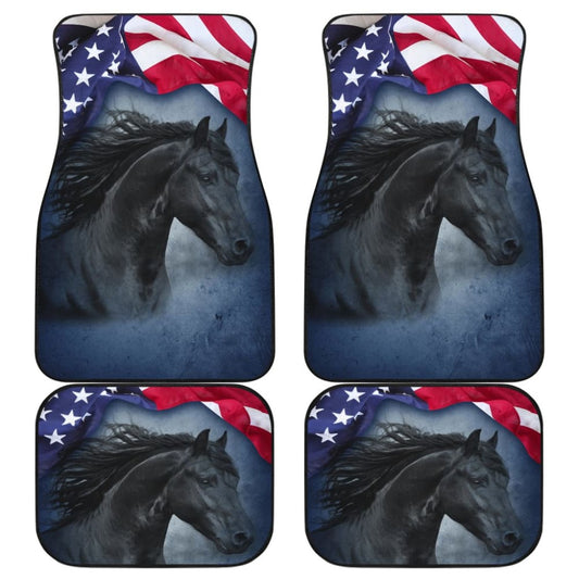 American Flag Wild Horse Car Floor Mats 211103