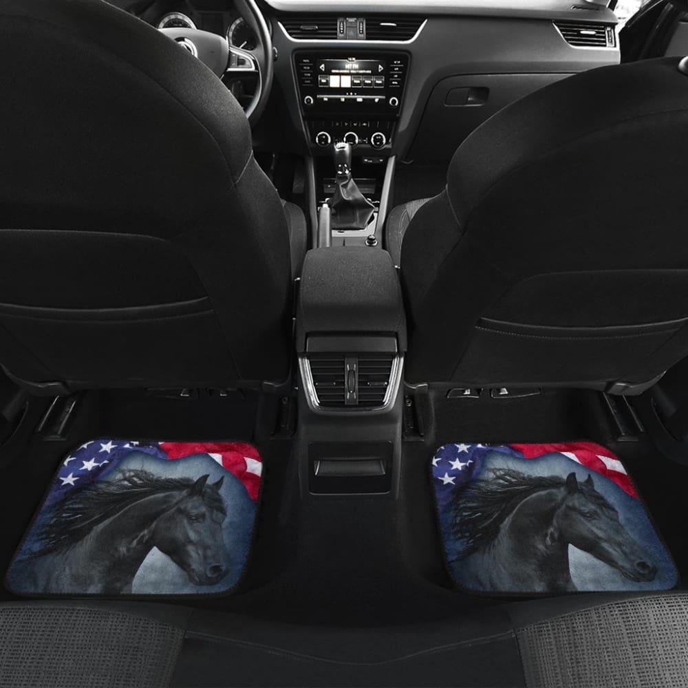 American Flag Wild Horse Car Floor Mats 211103