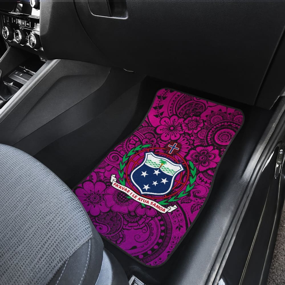 American Samoa Car Floor Mats Polynesian Hibiscus Pattern 211904 - YourCarButBetter