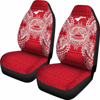 American Samoa Car Seat Cover - American Samoa Seal Map Red White - 105905 - YourCarButBetter