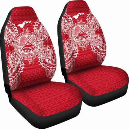 American Samoa Car Seat Cover - American Samoa Seal Map Red White - 105905 - YourCarButBetter