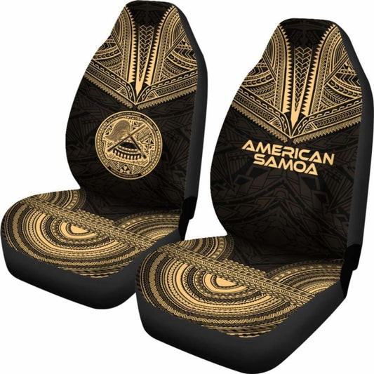 American Samoa Car Seat Cover - American Samoa Seal Polynesian Chief Tattoo Gold Version - 10 174914 - YourCarButBetter
