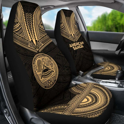 American Samoa Car Seat Cover - American Samoa Seal Polynesian Chief Tattoo Gold Version - 10 174914 - YourCarButBetter