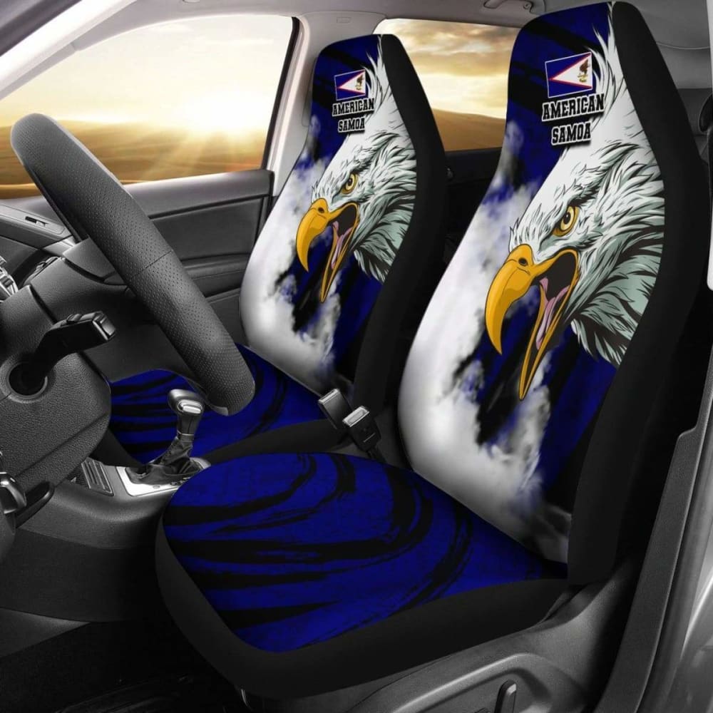 American Samoa Car Seat Covers Bald Eagle Powerful 110424 - YourCarButBetter