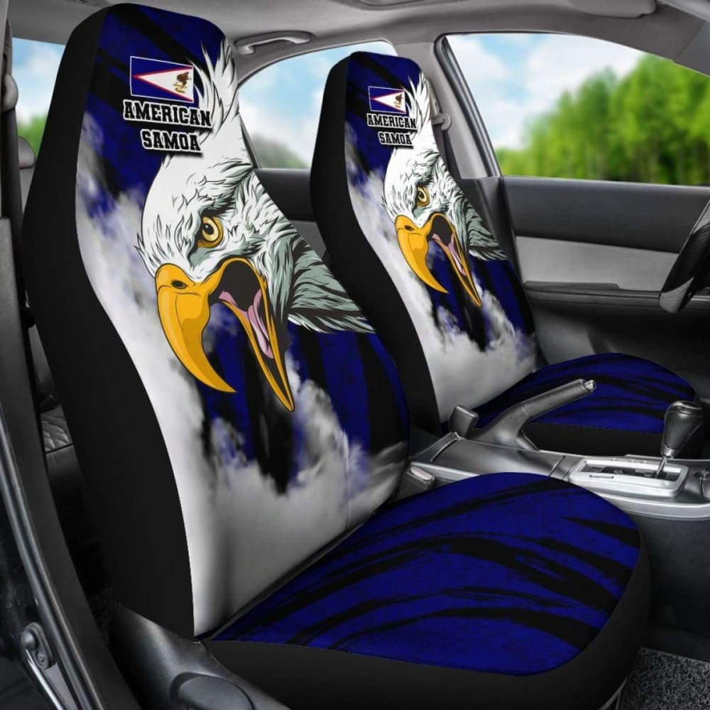 American Samoa Car Seat Covers Bald Eagle Powerful 110424 - YourCarButBetter
