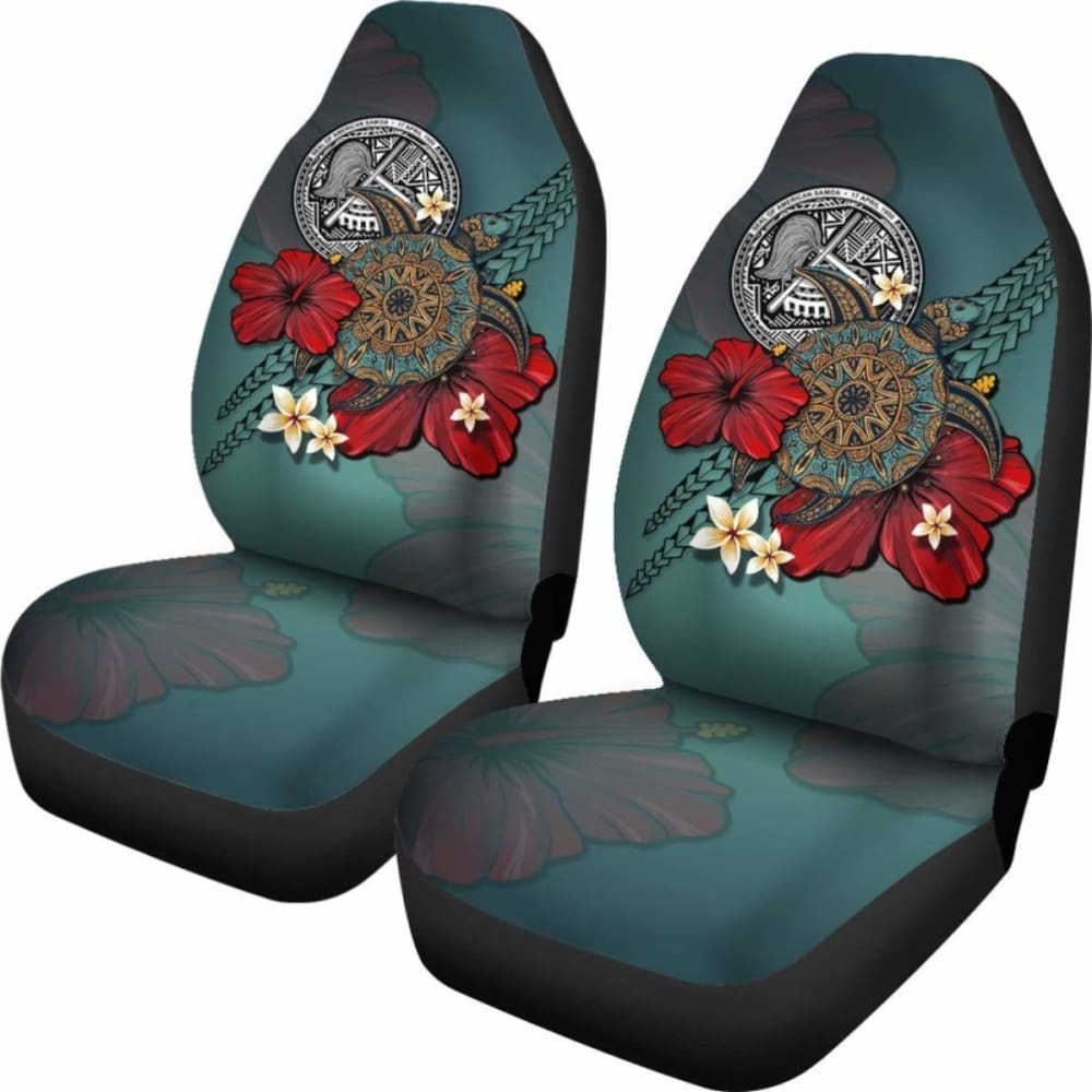 American Samoa Car Seat Covers Blue Turtle Tribal Amazing 091114 - YourCarButBetter
