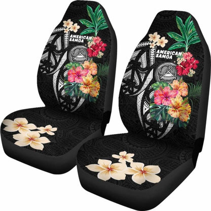 American Samoa Car Seat Covers Coat Of Arms Polynesian With Hibiscus 232125 - YourCarButBetter