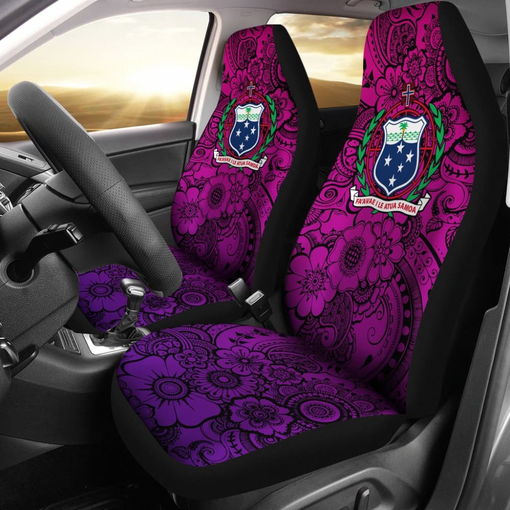 American Samoa Car Seat Covers Polynesian Hibiscus Pattern 211904 - YourCarButBetter