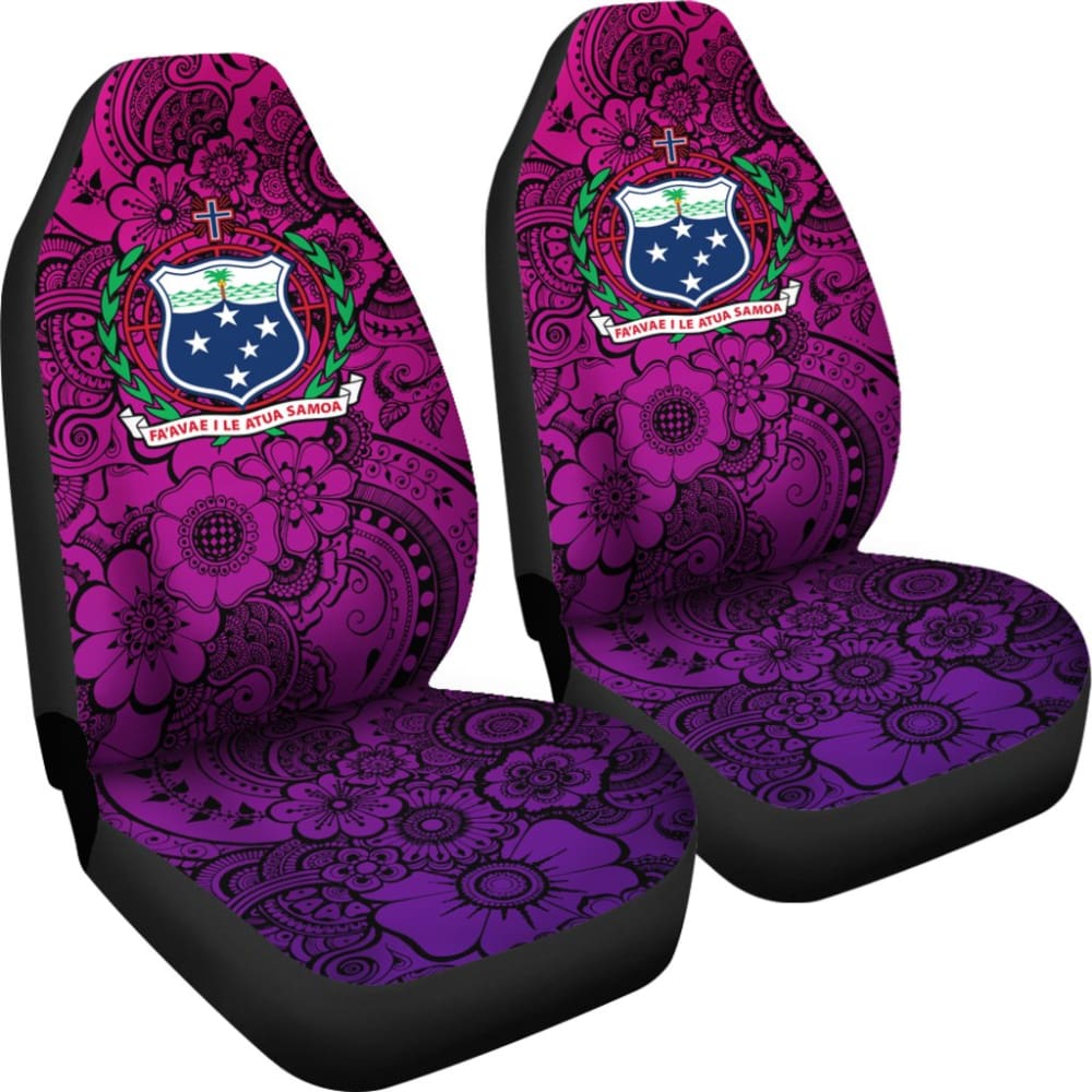 American Samoa Car Seat Covers Polynesian Hibiscus Pattern 211904 - YourCarButBetter