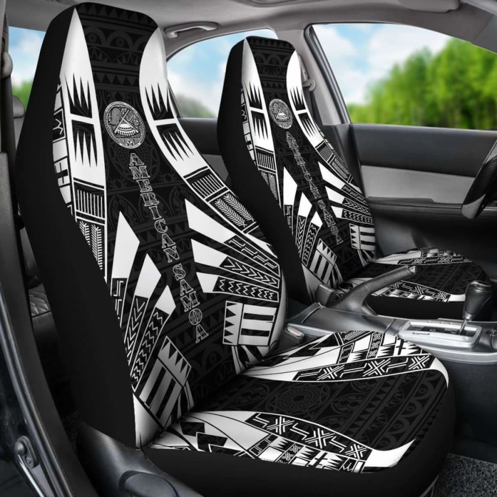 American Samoa Car Seat Covers - Polynesian Tattoo Black - 9 174914 - YourCarButBetter