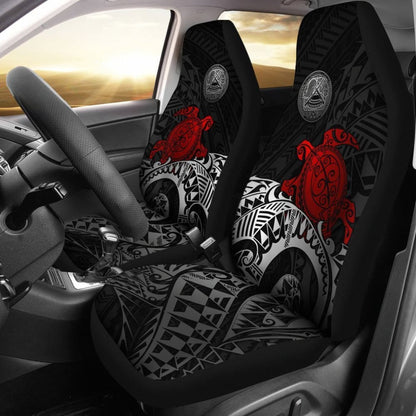 American Samoa Car Seat Covers - Polynesian Turtle (Red) - 093223 - YourCarButBetter