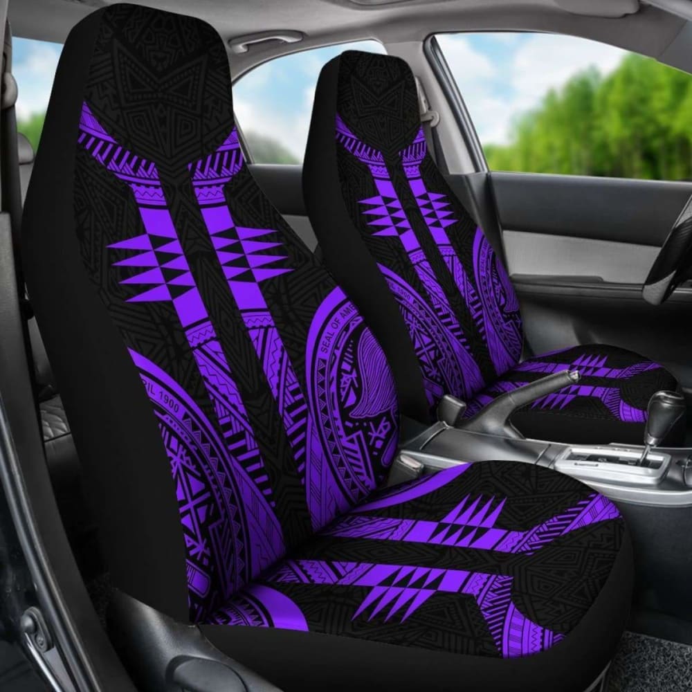 American Samoa Car Seat Covers - Purple Armor Tattoo - 11 174914 - YourCarButBetter