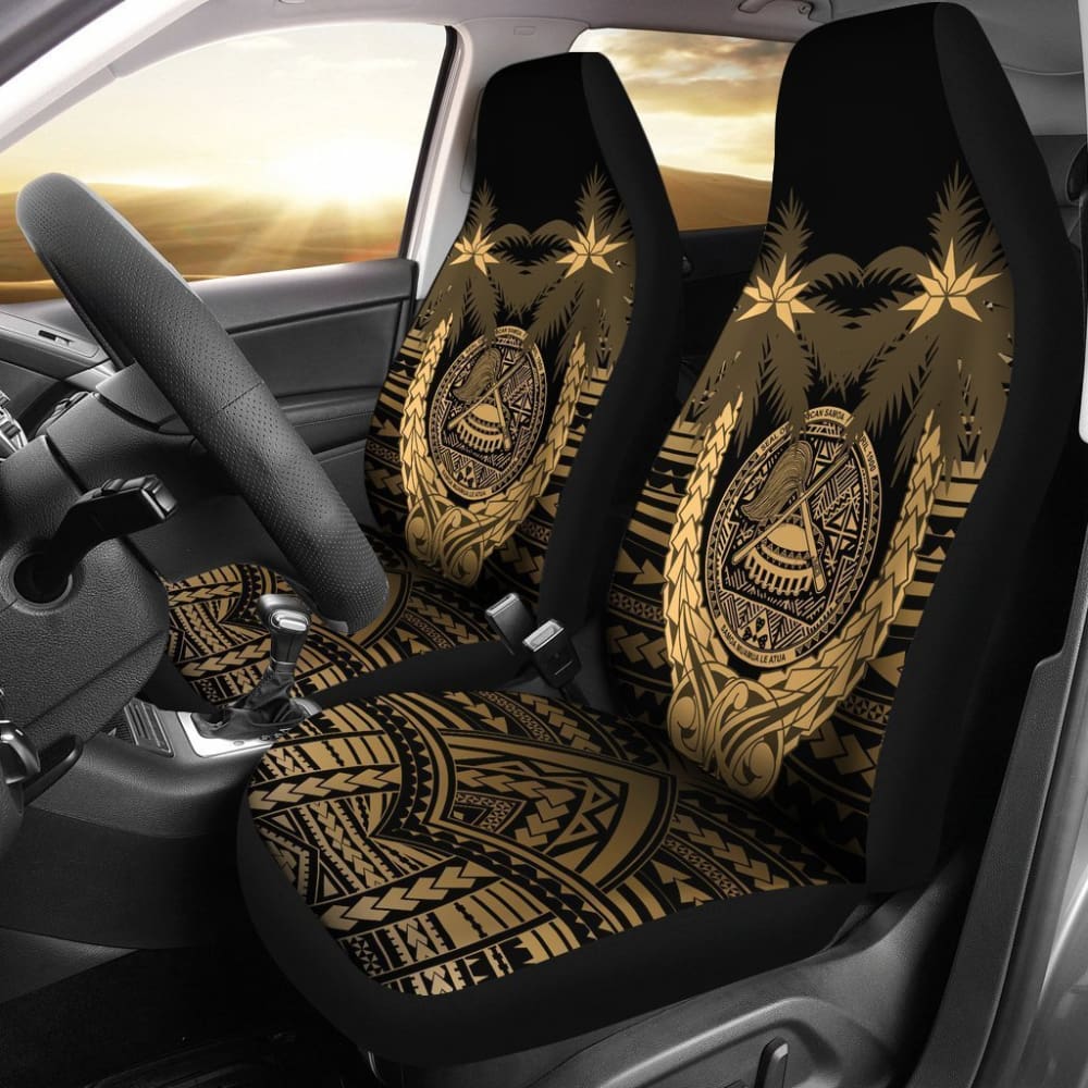 American Samoa Car Seat Covers - American Samoa Seal Coconut Tree - 093223 - YourCarButBetter