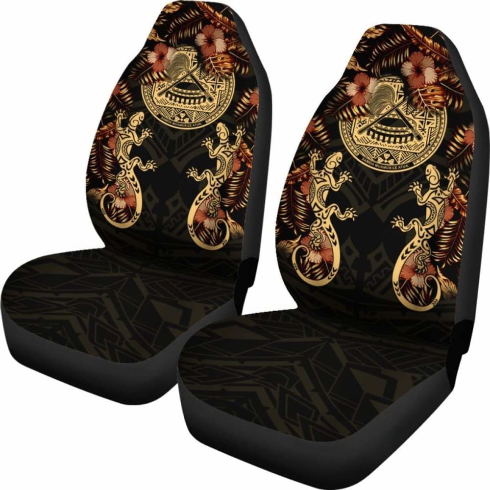 American Samoa Car Seat Covers - American Samoa Seal Lizard Hibiscus - 232125 - YourCarButBetter