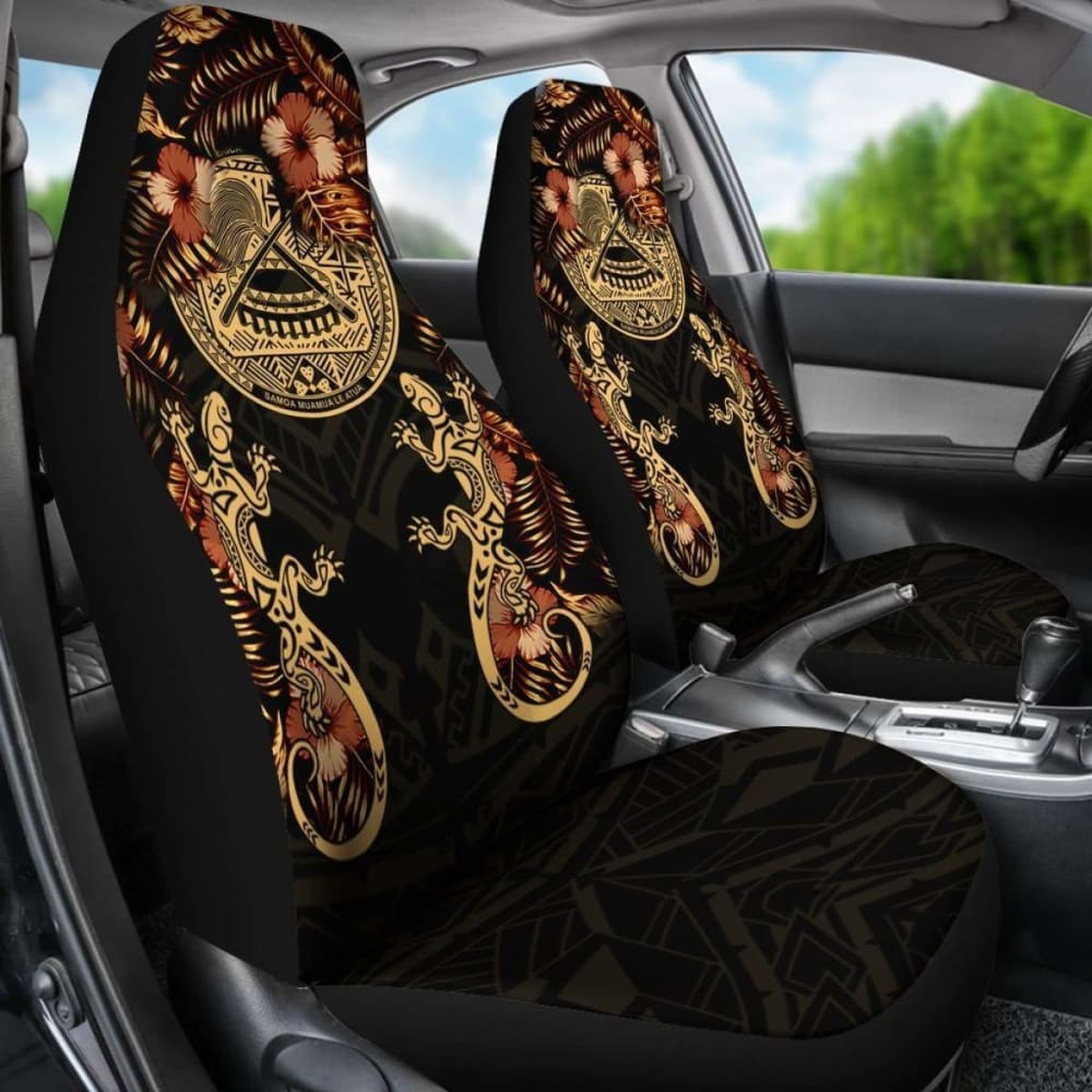American Samoa Car Seat Covers - American Samoa Seal Lizard Hibiscus - 232125 - YourCarButBetter