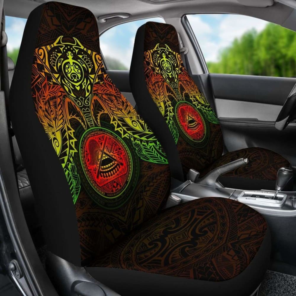 American Samoa Car Seat Covers - American Samoa Seal Reggae Turtle Manta Ray - Amazing 091114 - YourCarButBetter