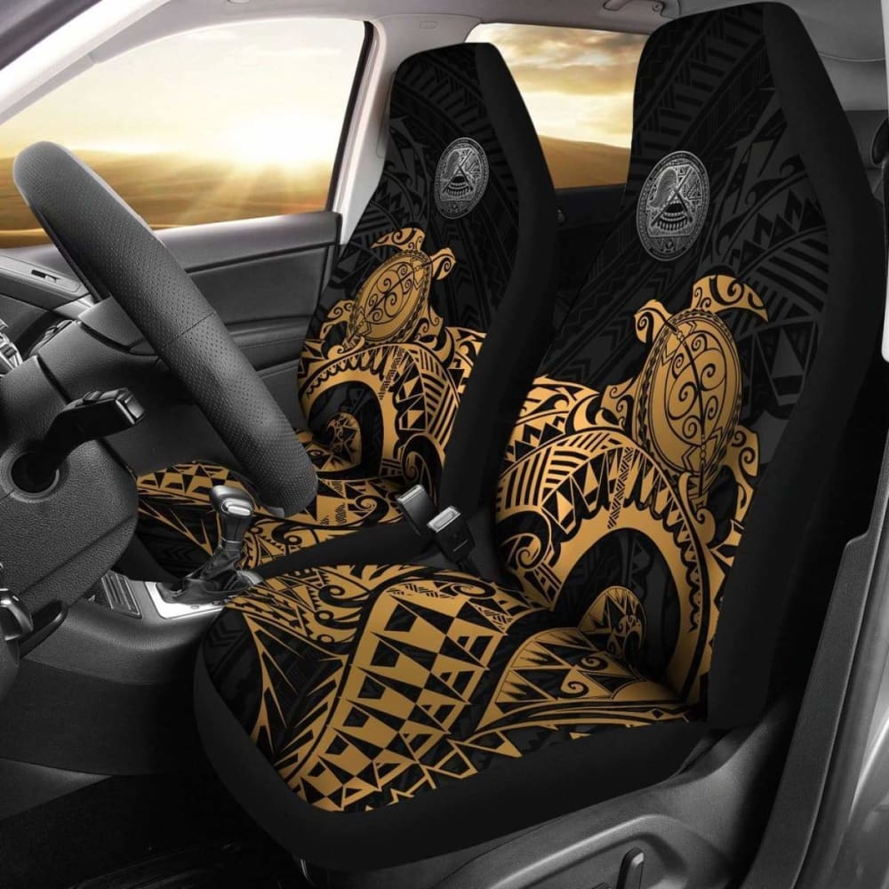 American Samoa Car Seat Covers - American Samoa Seal Turtle (Golden) - Amazing 091114 - YourCarButBetter