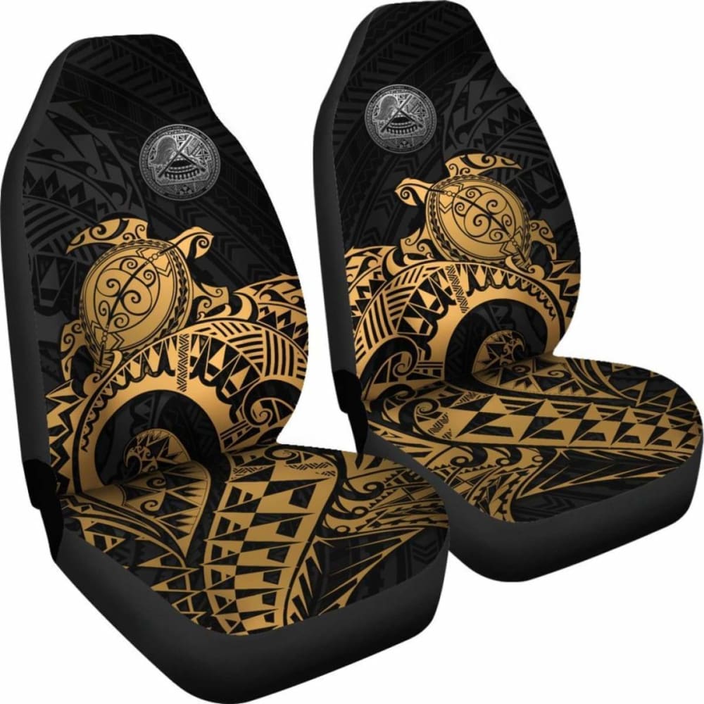 American Samoa Car Seat Covers - American Samoa Seal Turtle (Golden) - Amazing 091114 - YourCarButBetter