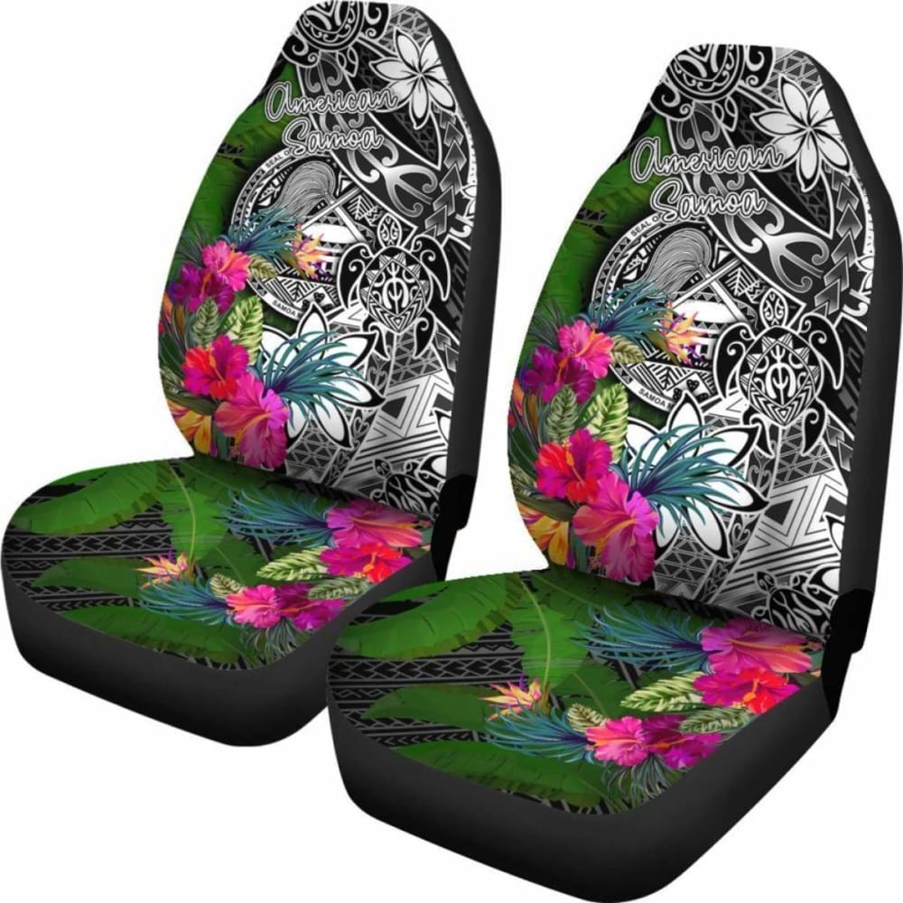 American Samoa Car Seat Covers - Turtle Plumeria Banana Leaf - Amazing 091114 - YourCarButBetter