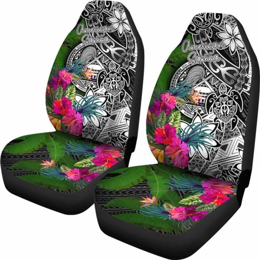 American Samoa Car Seat Covers - Turtle Plumeria Banana Leaf - Amazing 091114 - YourCarButBetter