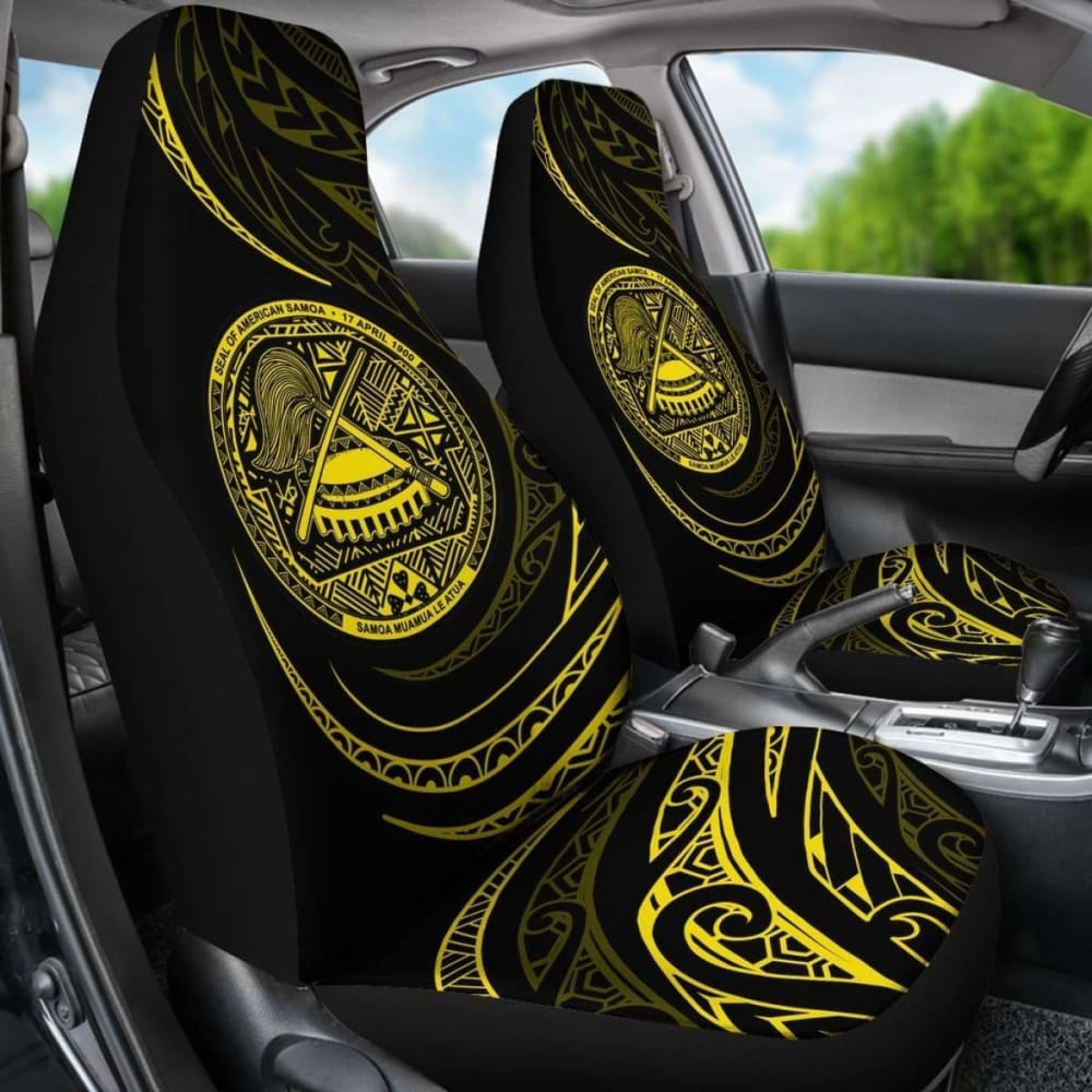 American Samoa Car Seat Covers - Yellow - Frida Style - 105905 - YourCarButBetter