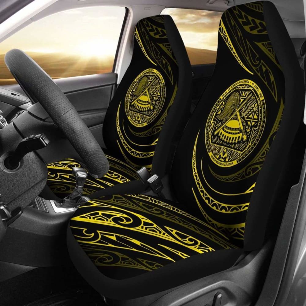 American Samoa Car Seat Covers - Yellow - Frida Style - 105905 - YourCarButBetter