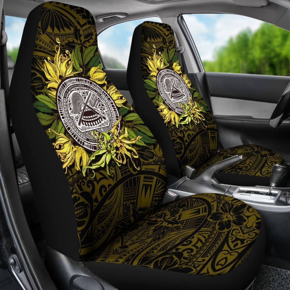 American Samoa Car Seat Covers Ylang Ylang Flowers - 093223 - YourCarButBetter