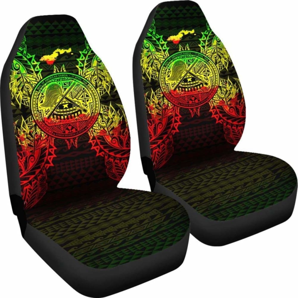 American Samoa Polynesia Car Seat Cover Map Reggae 105905 - YourCarButBetter