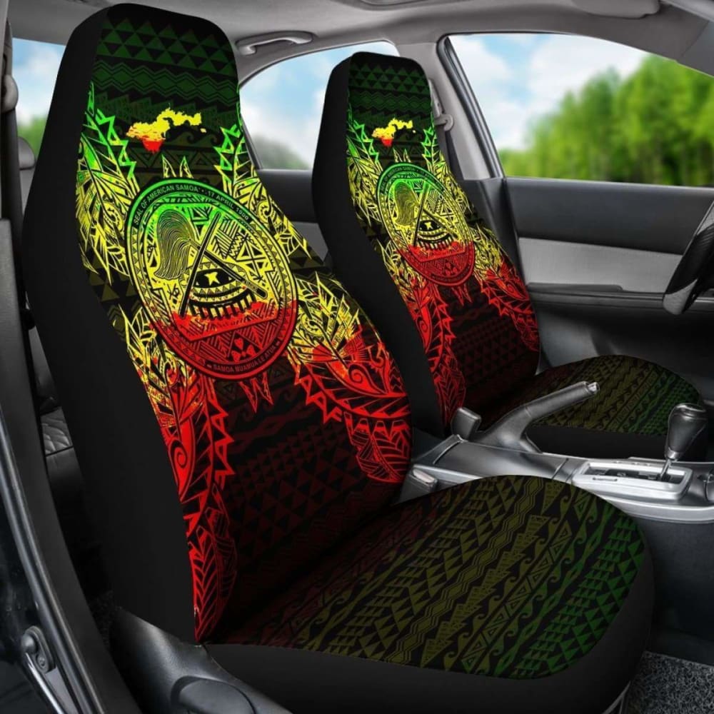 American Samoa Polynesia Car Seat Cover Map Reggae 105905 - YourCarButBetter