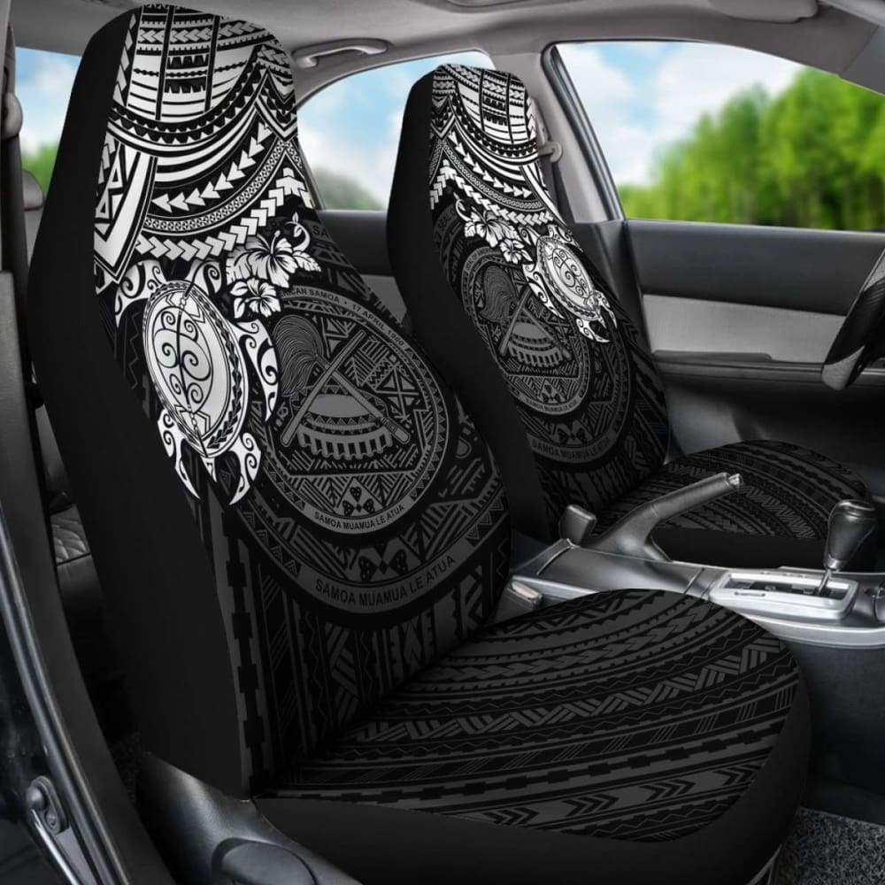 American Samoa Polynesian Car Seat Covers - Black Turtle - Amazing 091114 - YourCarButBetter