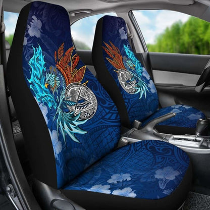 American Samoa Polynesian Car Seat Covers - Blue Polynesian Eagle - 110424 - YourCarButBetter