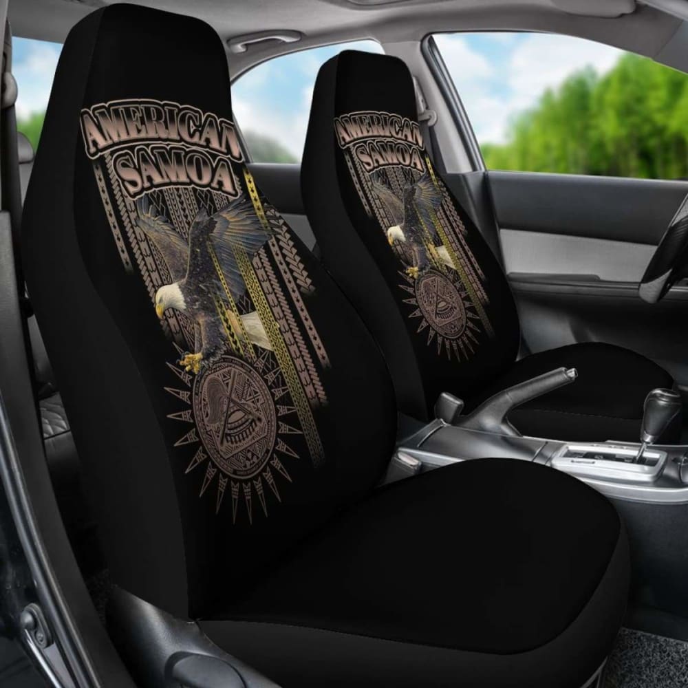 American Samoa Polynesian Car Seat Covers - Eagle Coat Of Arms - 110424 - YourCarButBetter