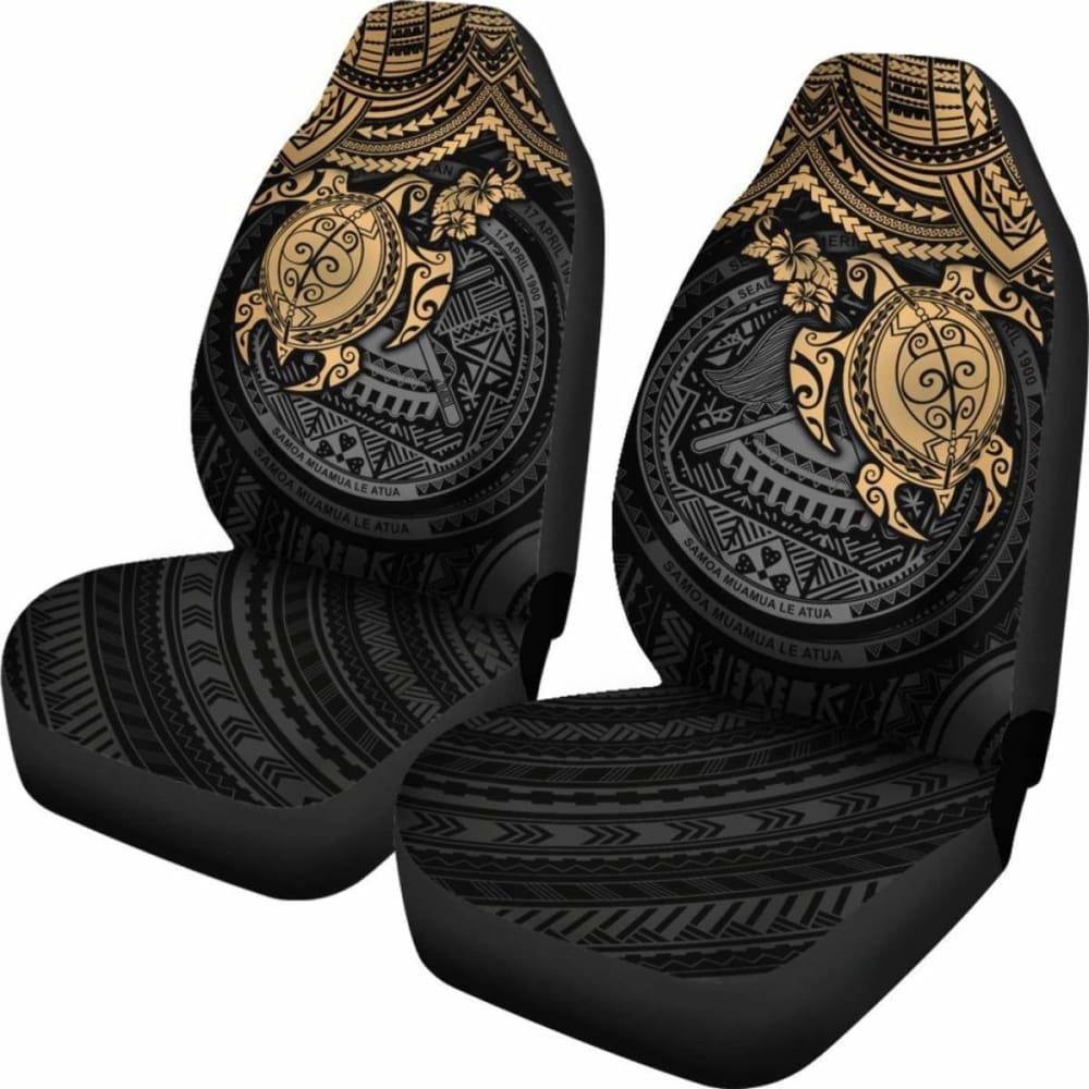 American Samoa Polynesian Car Seat Covers - Gold Turtle - Amazing 091114 - YourCarButBetter