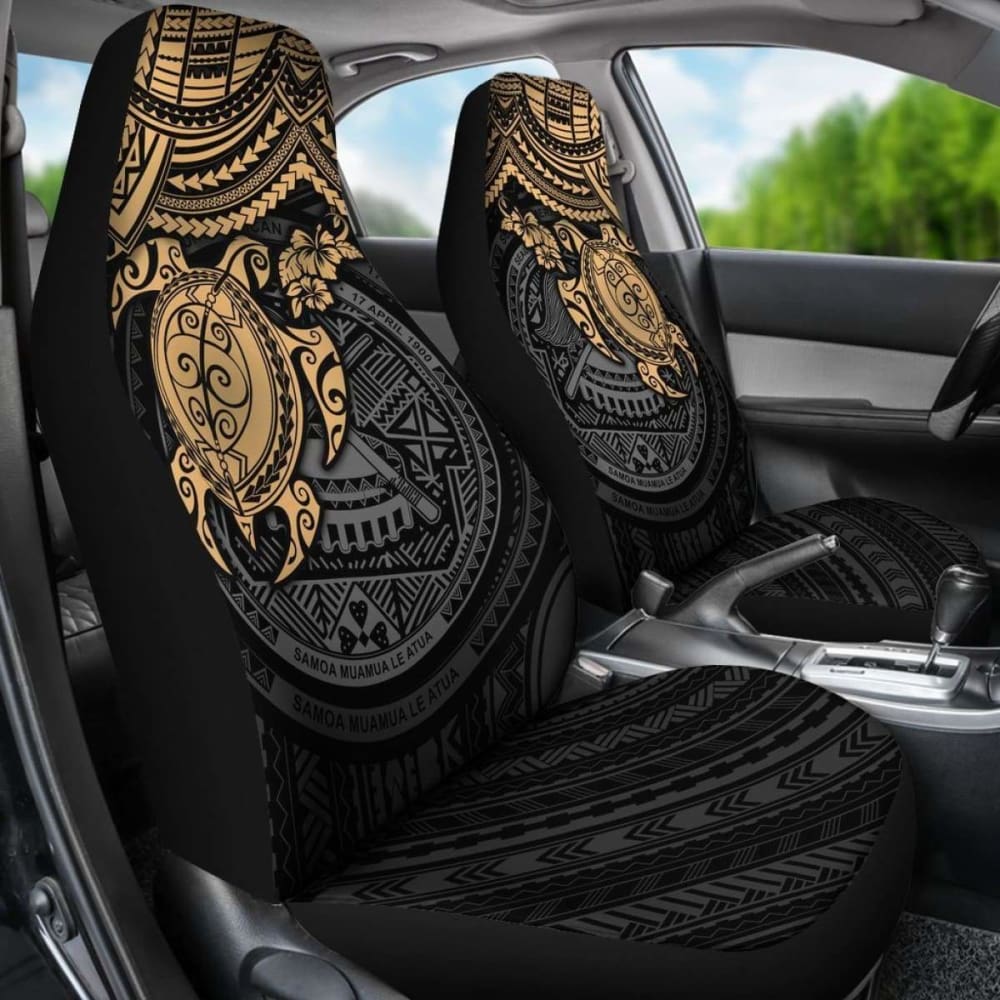 American Samoa Polynesian Car Seat Covers - Gold Turtle - Amazing 091114 - YourCarButBetter