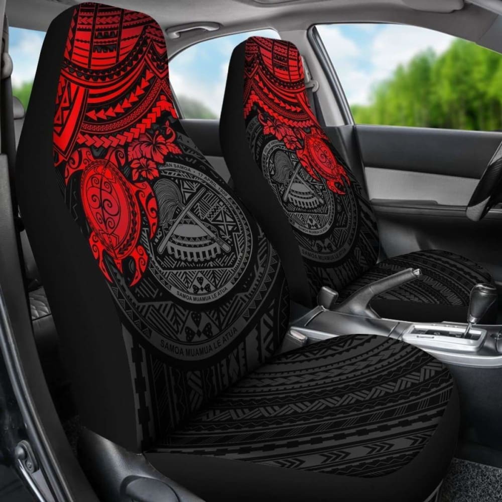 American Samoa Polynesian Car Seat Covers - Red Turtle - Amazing 091114 - YourCarButBetter