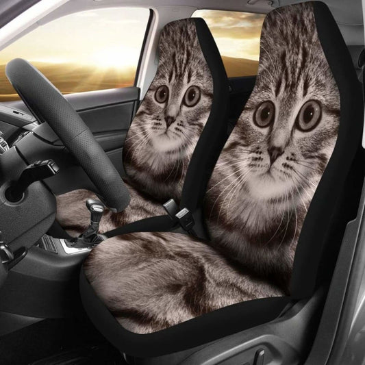 American Shorthair Cat Car Seat Covers Cute Cat Face 112428 - YourCarButBetter