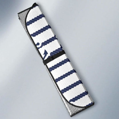 Anchor Rope Nautical Pattern Car Auto Sun Shades 460402 - YourCarButBetter