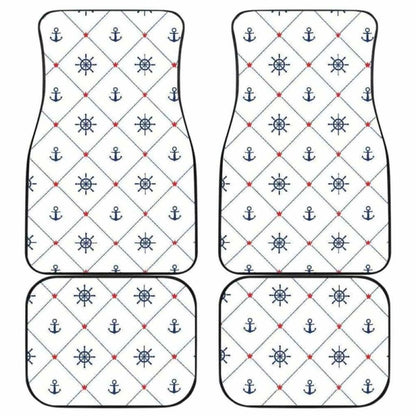 Anchor Rudder Nautical Design Pattern Front And Back Car Mats 192609 - YourCarButBetter
